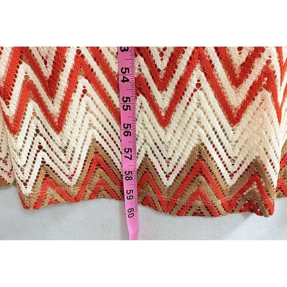 SANCTUARY Women Maxi Crochet Dress‎ Sleeveless Chevron Sz L Multicolor Boho 29-9